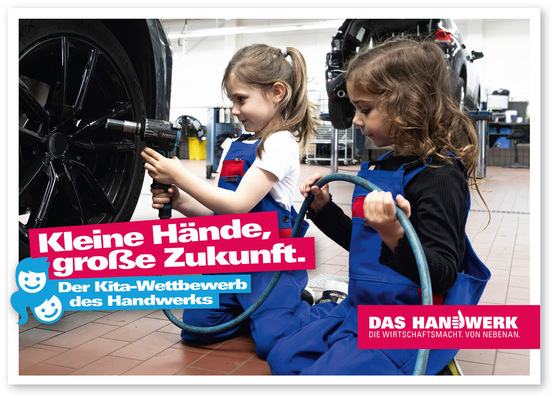 © Foto: AMH Der Kita-Wettbewerb ist eine Initiative der Aktion Modernes Handwerk e.V. (AMH) und will auf spielerische Weise ein Bewusstsein für die Berufswelt im Handwerk wecken. Weitere Informationen www.amh-online.de